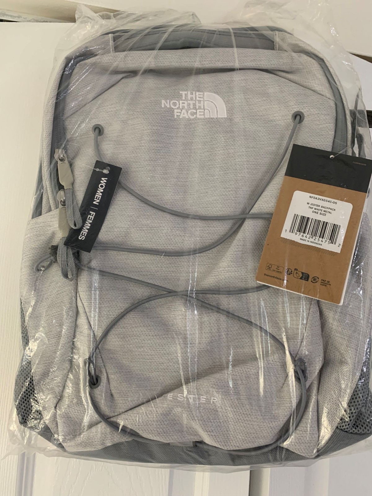 THE NORTH FACE Women’s Jester White Metallic Mélange/Mid Grey NWT