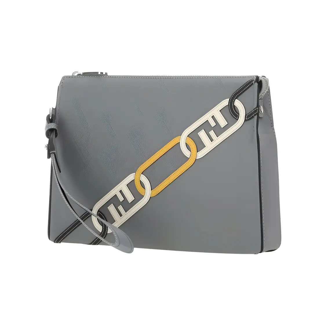 FENDI Zip Closure Top Handle Bag Clutch Men’s 10.4x2x7.5 in