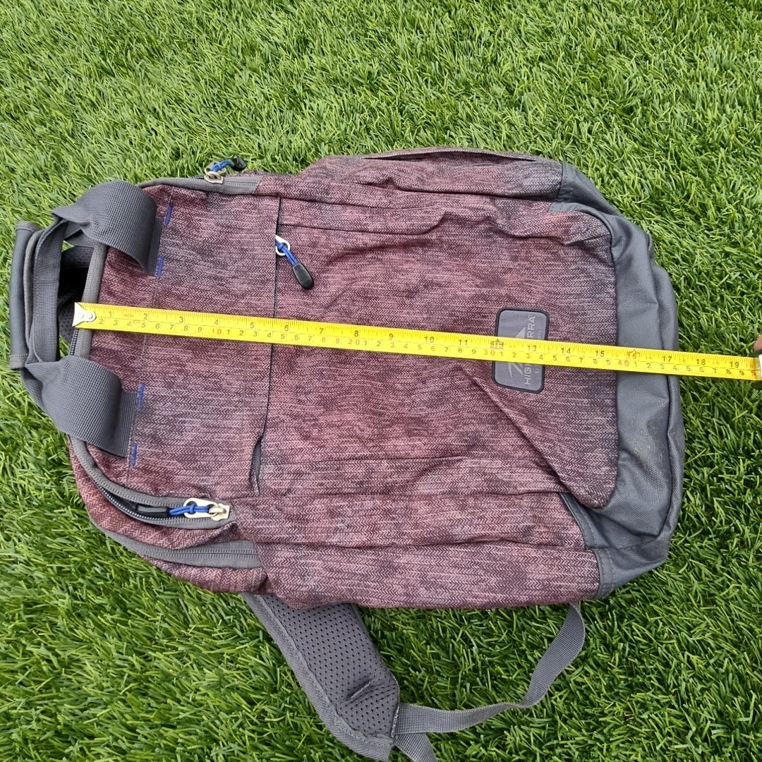 High Sierra 22L Grab Handle Backpack Merlot Gray Laptop Bag Pockets Daypack EUC