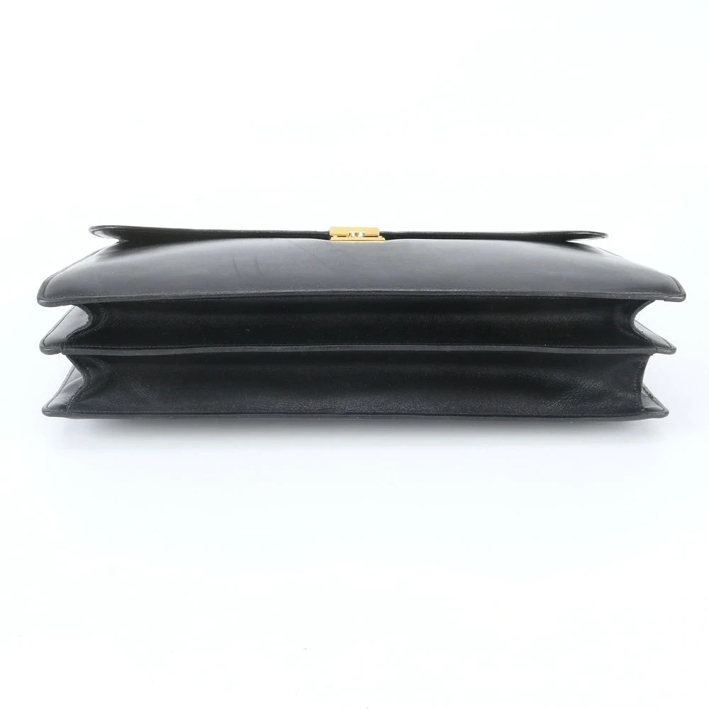 Bally Briefcase Handbag Clutch Bag Business Leather Black 40x30x6cm pre-owned