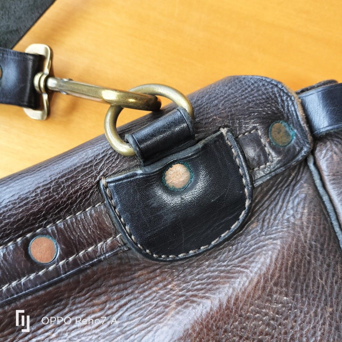 RRL Double RL Ralph Lauren Leather Messenger Bag Shoulder Bag Dark Brown