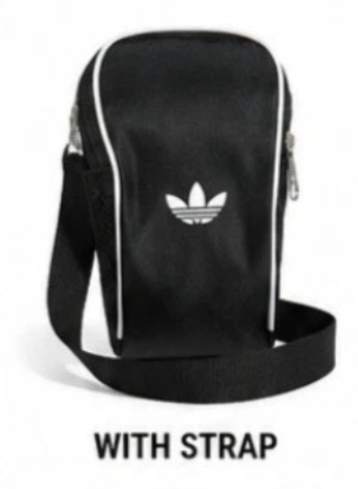 Adidas Adicolor Small Black Sling Bag Unisex Crossbody Adjustable Strap Zipper