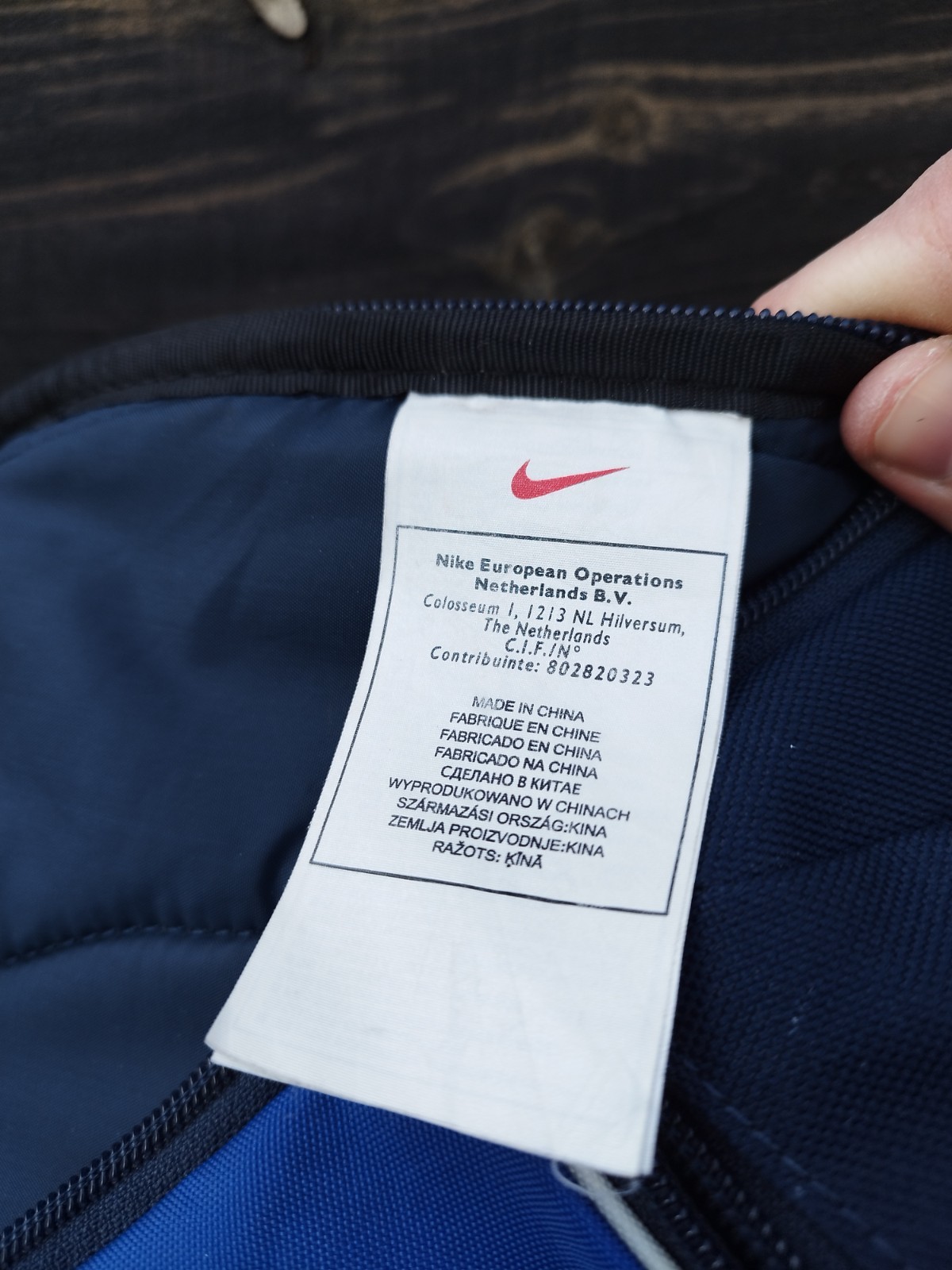 Vintage Nike Y2K Blue Technical Backpack – Center Swoosh – Retro Streetwear Bag