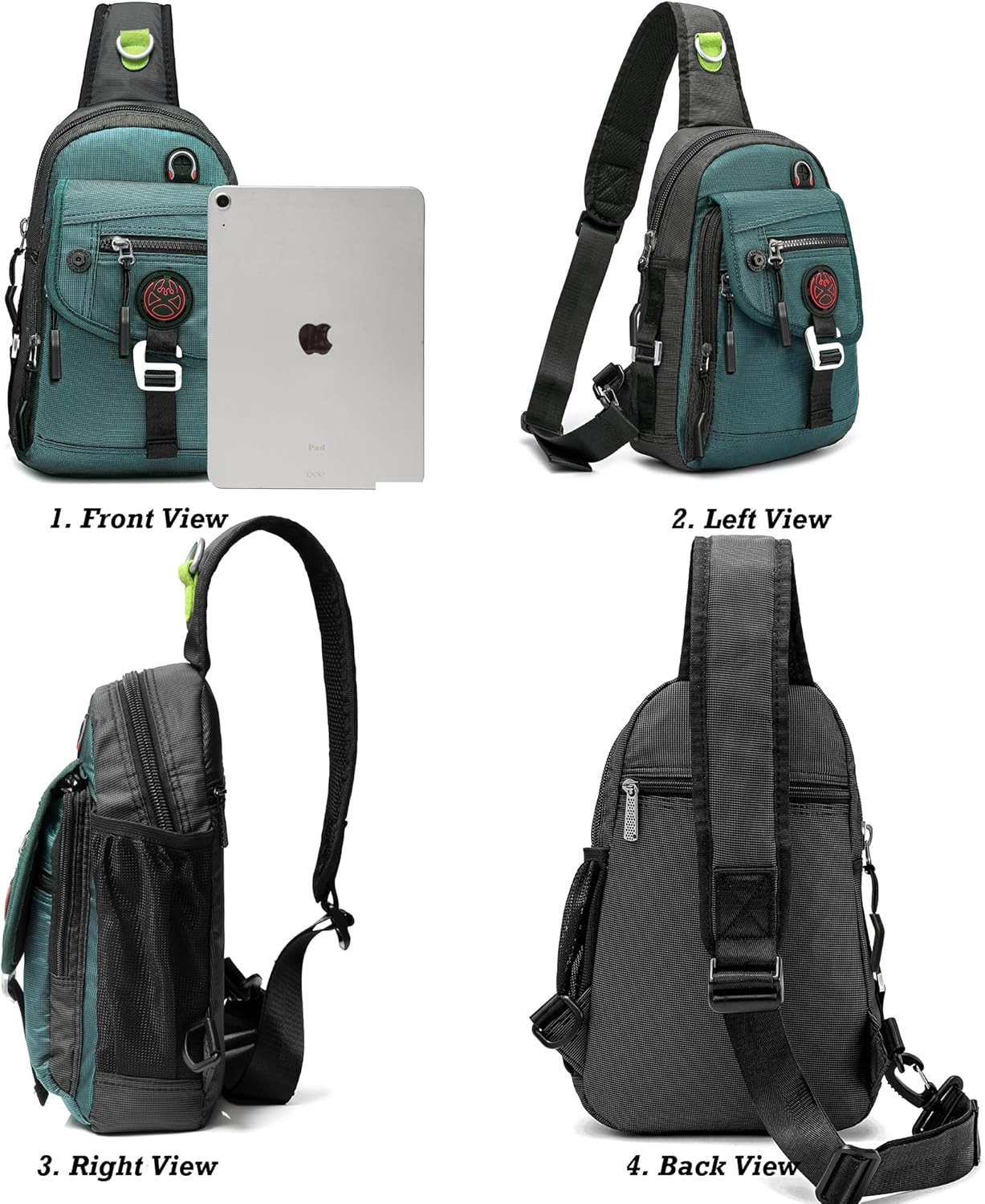 Sling Bag Chest Shoulder Backpack Crossbody Bags for Tablet Laptop Outdoor Hikin