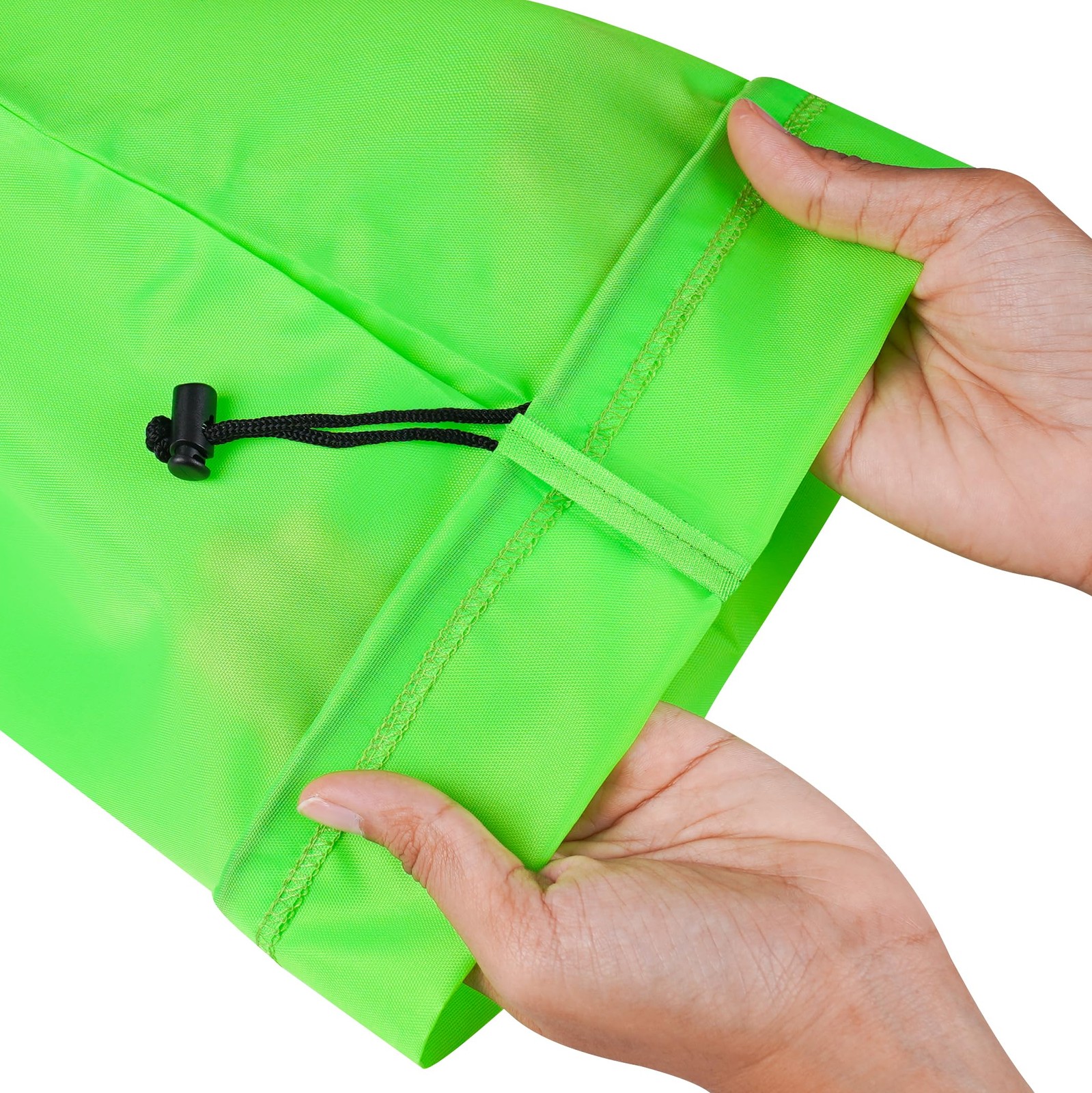 Green 6 PCS Drawstring Bag Toggle Nylon Cinch Ditty Pouch 8×11 Inch