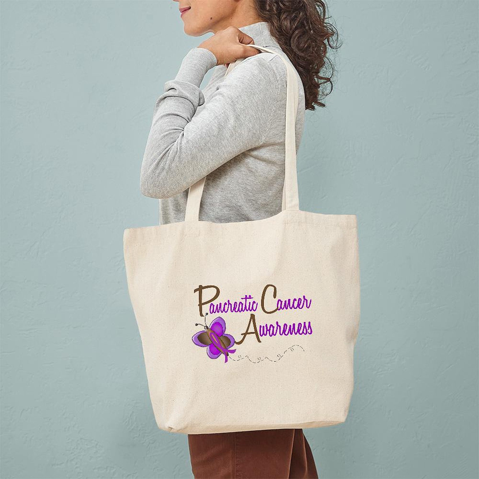 CafePress PC Awareness 1 Butterfly 2 Tote Bag (337788135)