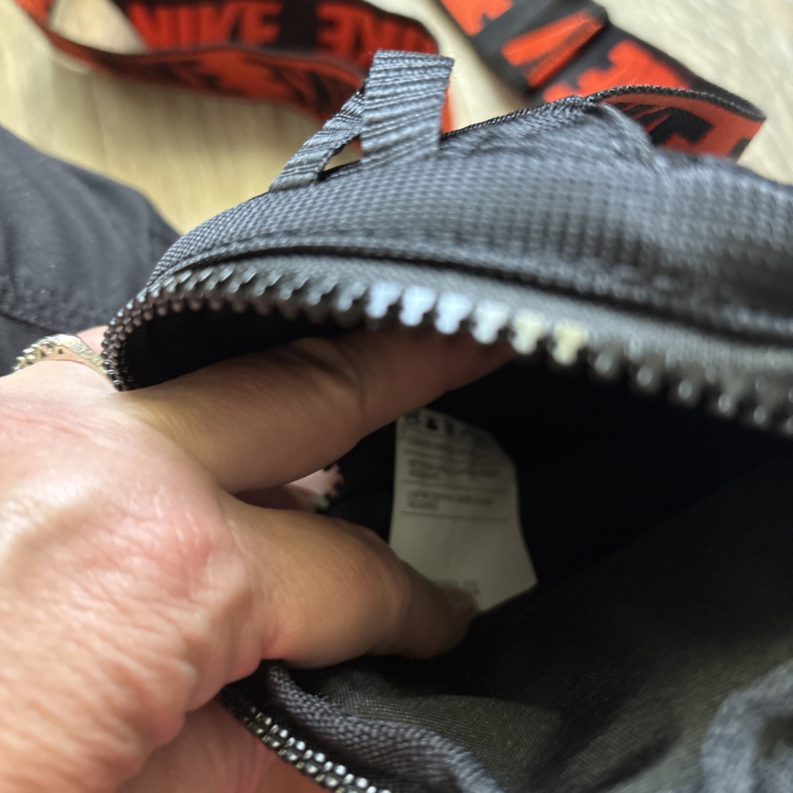 Nike Sportswear Essentials Hip Small Shoulder Chest Front Bag Black And Orange