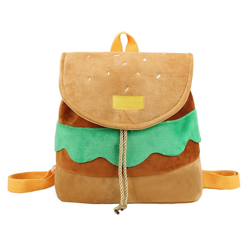 1Pcs Cute Hamburger Backpack Purse Fun Cartoon Design with Drawstring Closure…