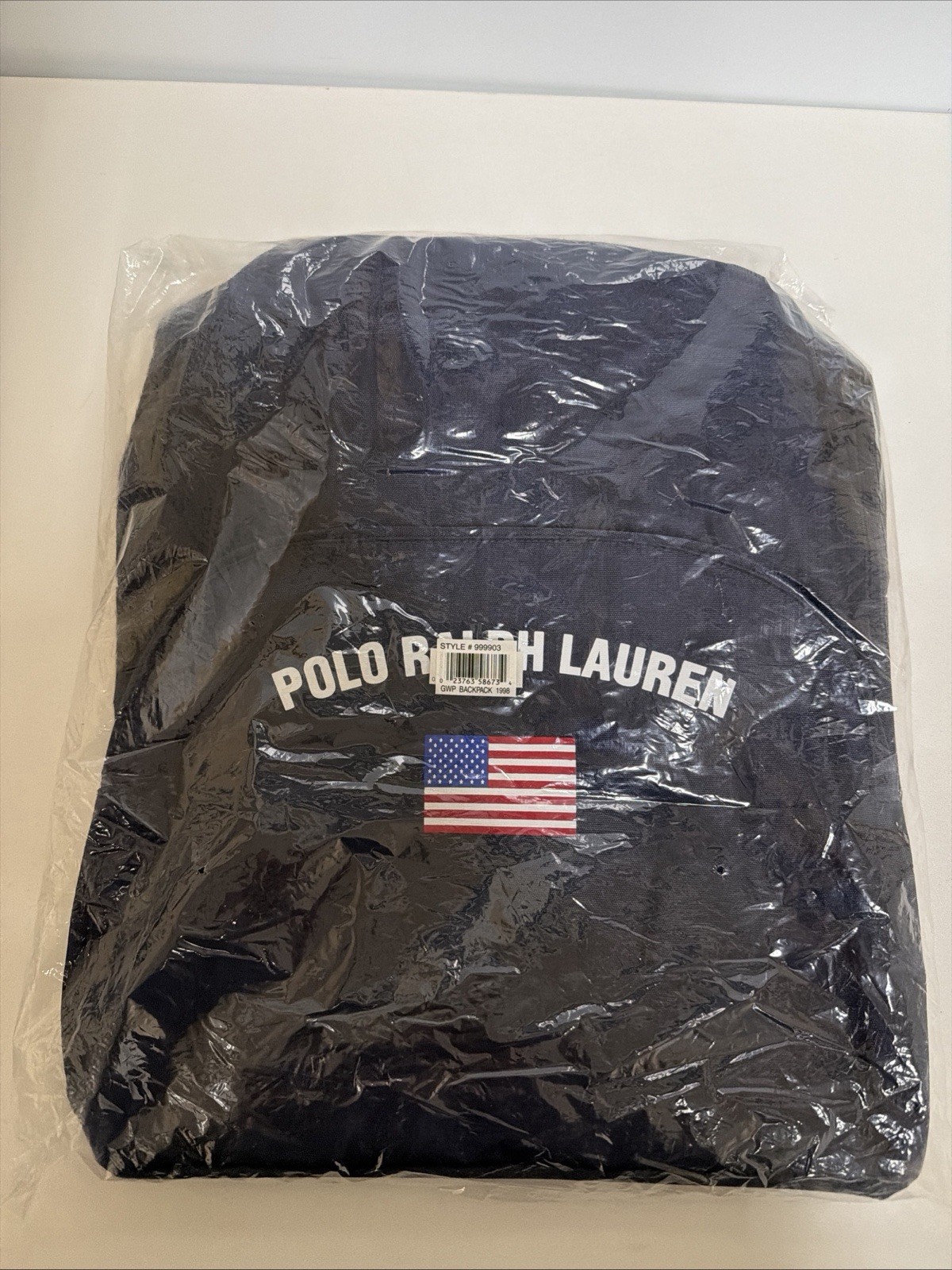 Polo Ralph Lauren American Flag Backpack Navy Blue Sleeve Back Pack