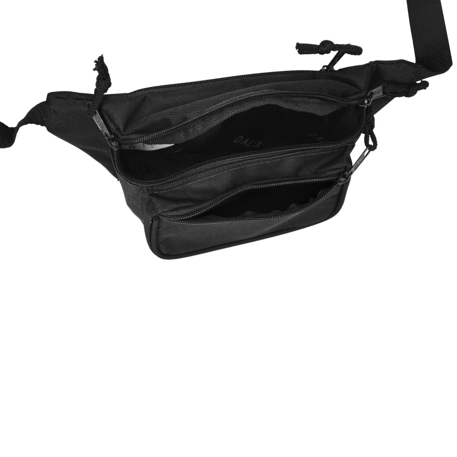 DALIX Fanny Pack with 3 Pockets Blue Black Maroon Travel Waist Pouch Adjustable