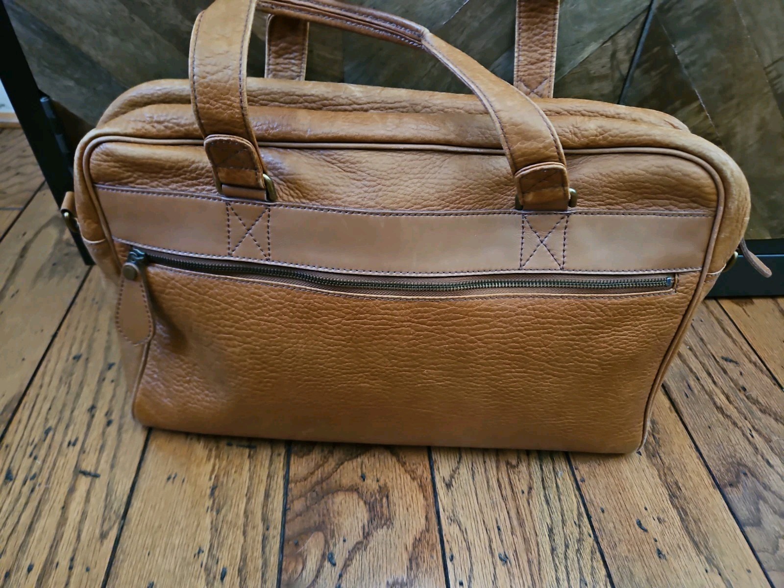 Vintage Burberrys Tan Leather Briefcase Business Bag