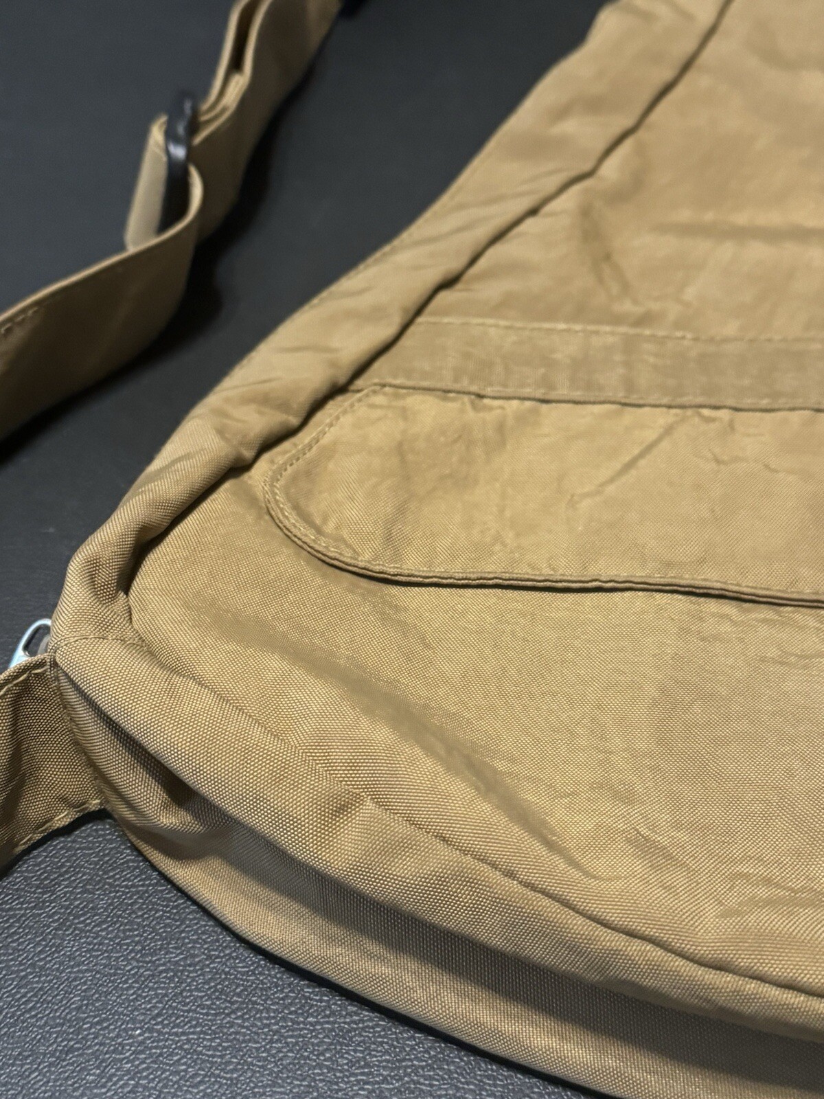VTG Ameribag Healthy Back Bag Crossbody Sling Backpack Tan/Brown Nylon