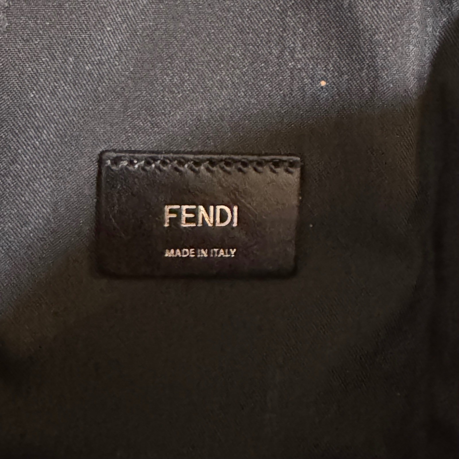 Fendi Black Zucca Monogram Knit Backpack Red Leather Trim 7VZ044 Made in Italy