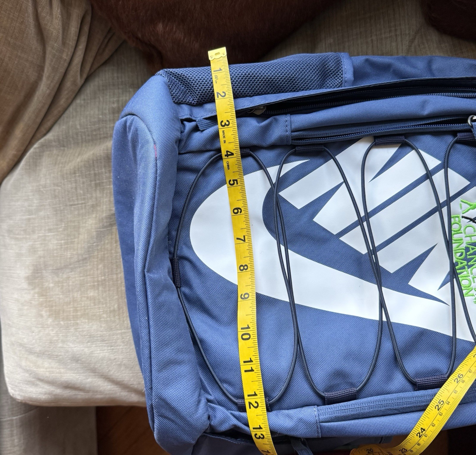 NWT $55 Nike Backpack Bag 15” blue Poly Bo Jackson Give Me A Chance Found. logo