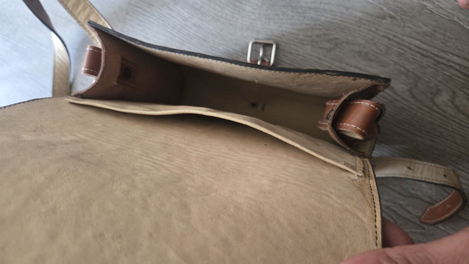 Vintage Handmade Tooled Leather Crossbody Messenger Bag Western J Serrano Brown
