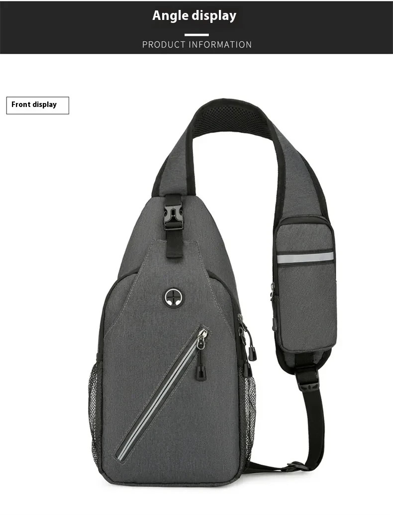 New Multifunctional Men’s Crossbody Shoulder Bag Hard-Wearing Canvas Chest Bag