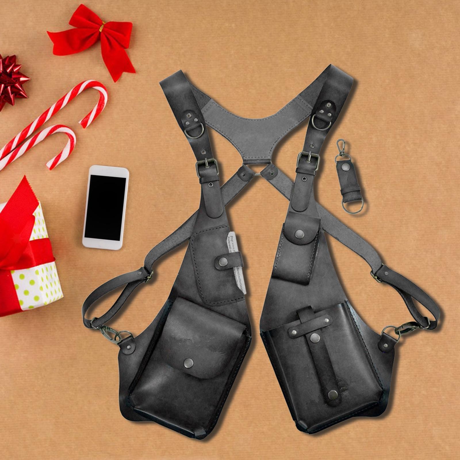 Hidden Underarm Shoulder Bag for Men and Women PU black