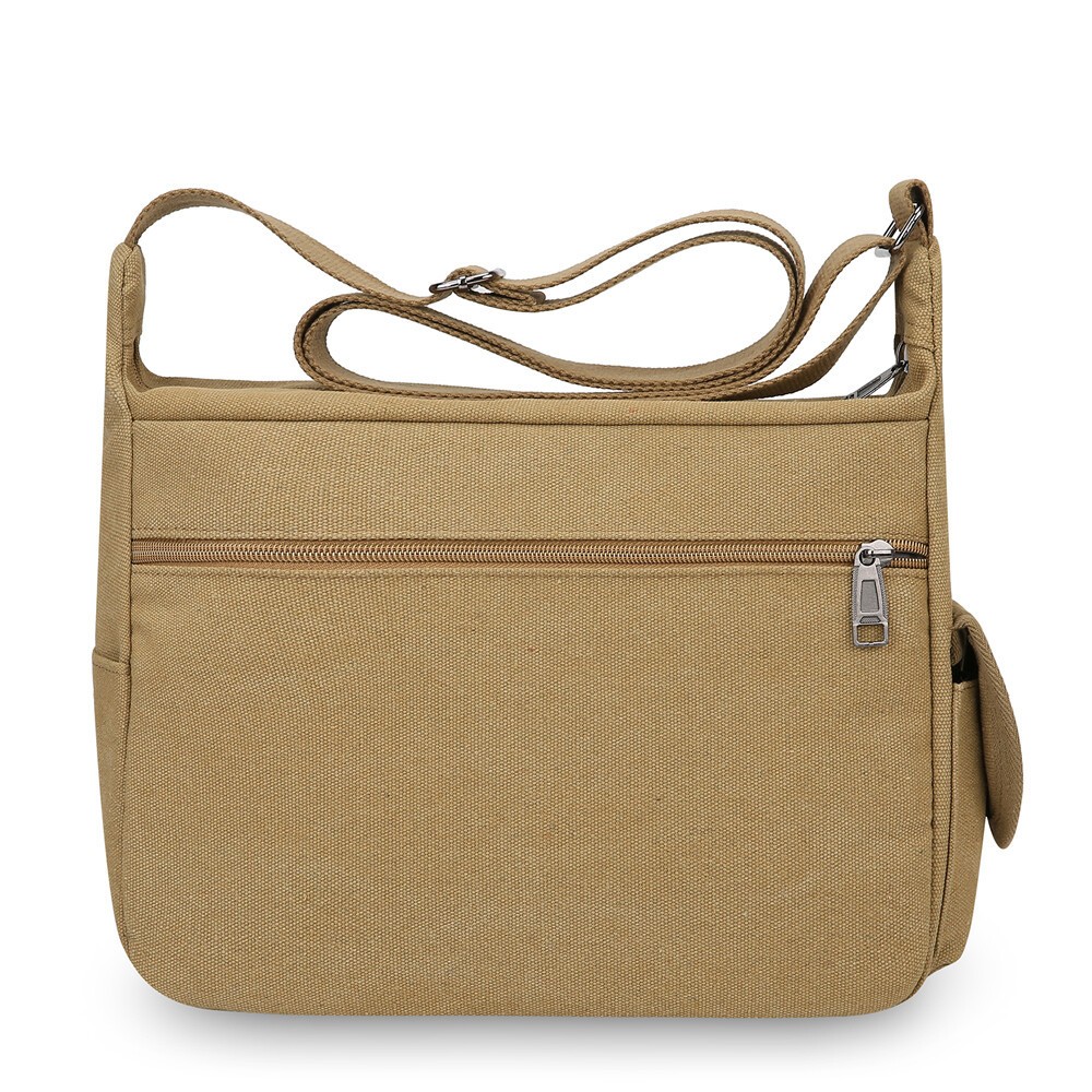 Men Vintage Canvas Crossbody Bag Multi Pocket Messenger Shoulder Bag Work Travel