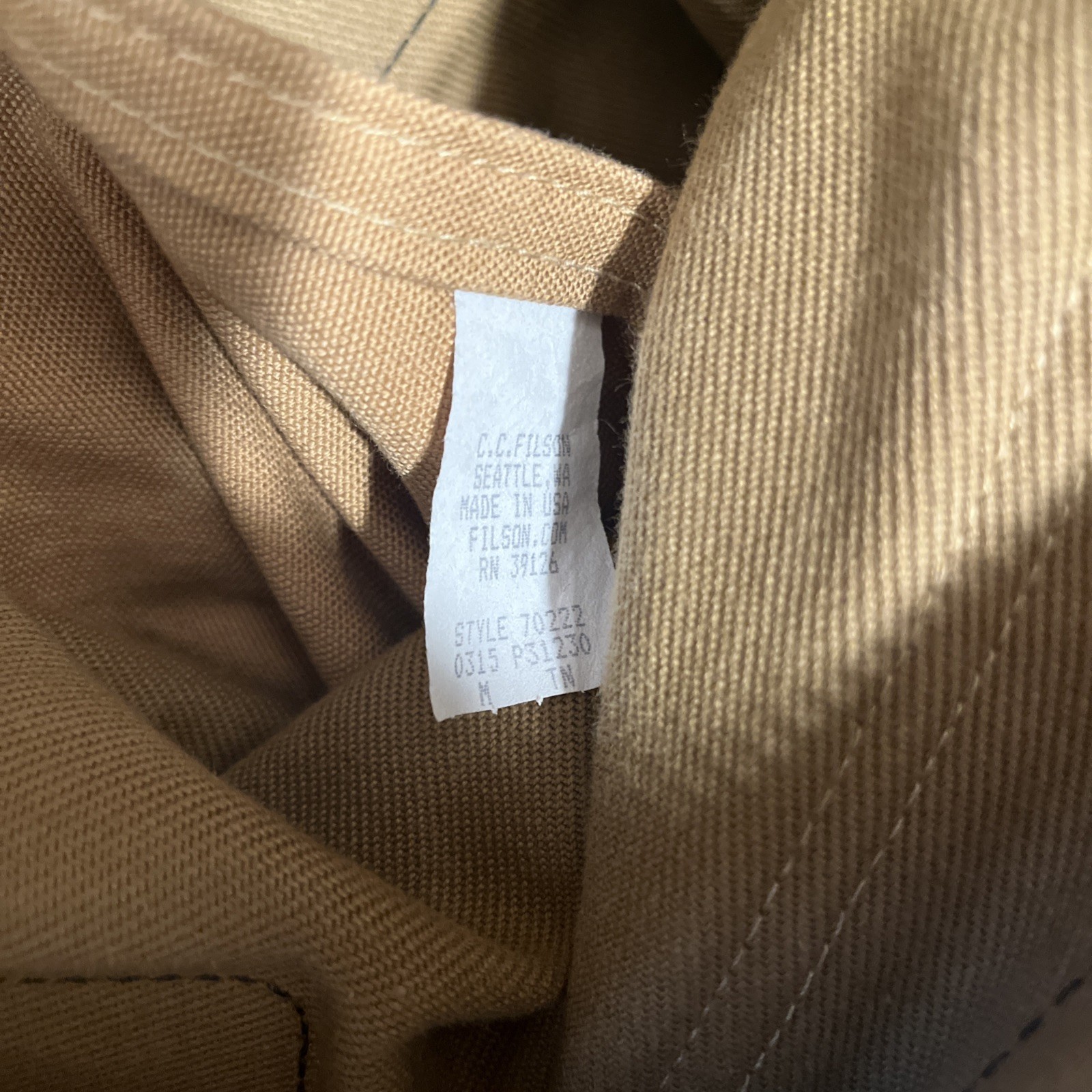 🔥Filson USA Rugged Twill Medium Duffle Bag Tan 70222 Bridle Leather Strap -Read
