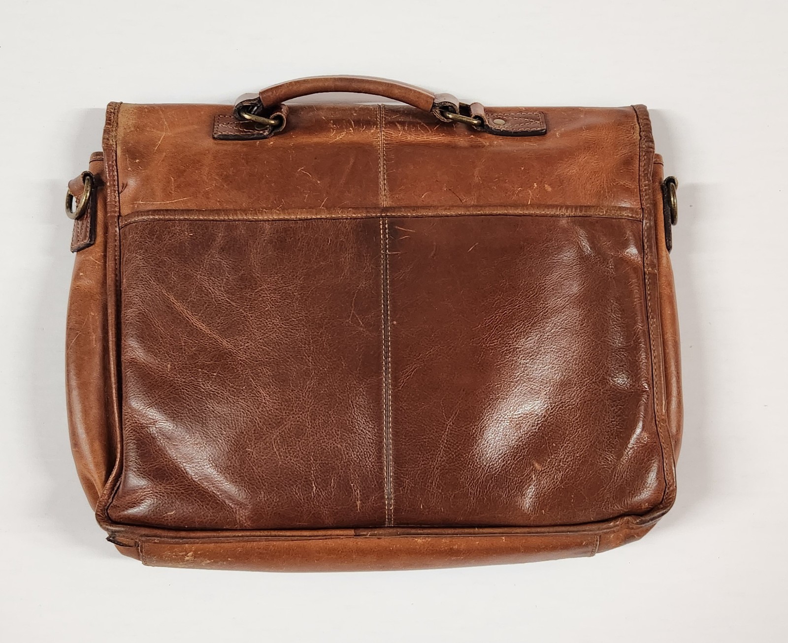 Wilsons Leather Camel Brown Messenger Laptop Computer Bag Briefcase