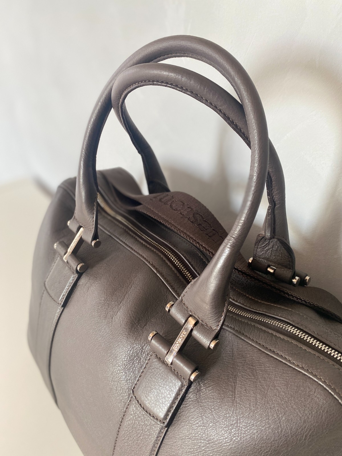 New Leather Testoni Brown Weekender Bag Italian Luxury Travel Duffel NWT