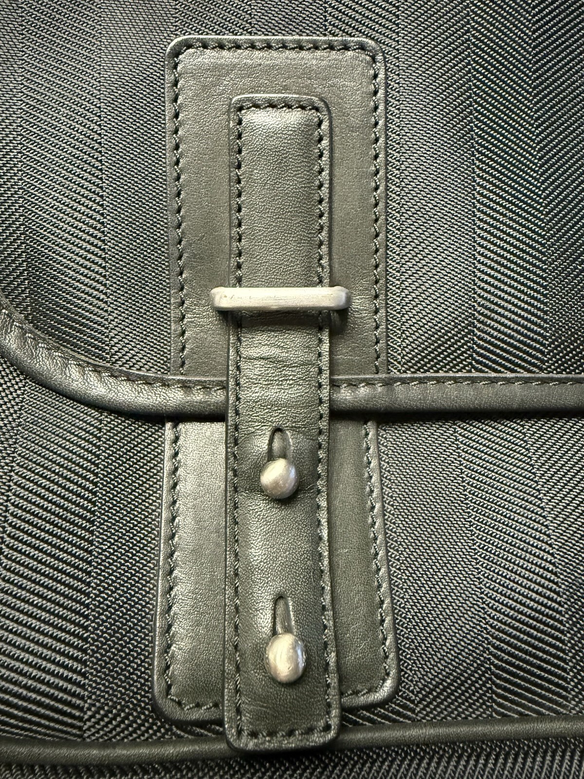 Ghurka Black Messenger Bag, Zip & magnetic Buckle Closure, Adjustable Strap
