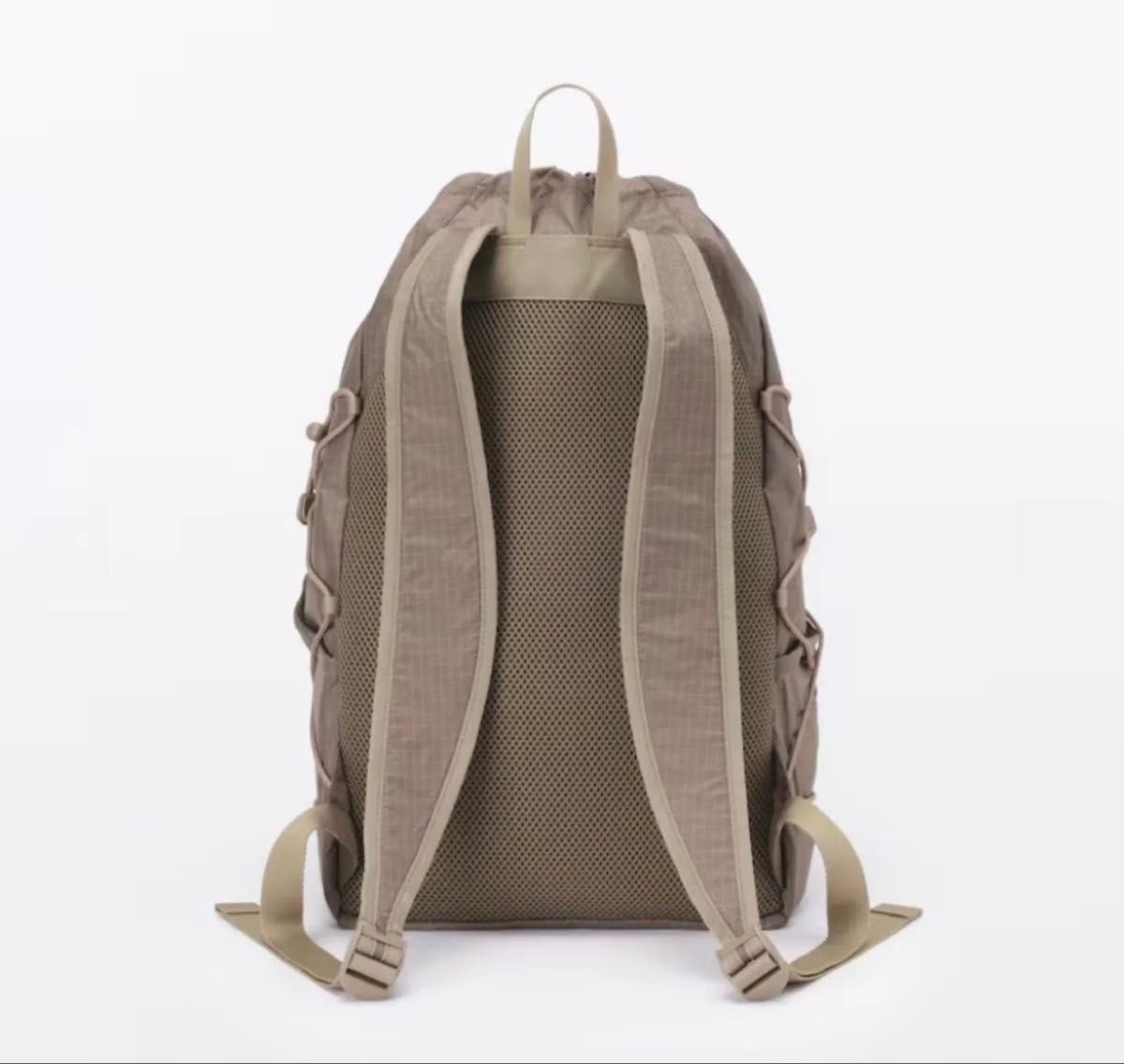 MUJI Water Repellent Ripstop Backpack Mocha Brown Lightweight Daypack New Japan