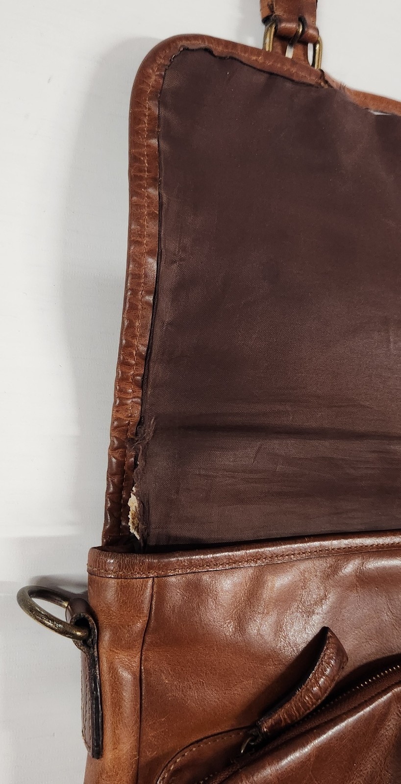 Wilsons Leather Camel Brown Messenger Laptop Computer Bag Briefcase