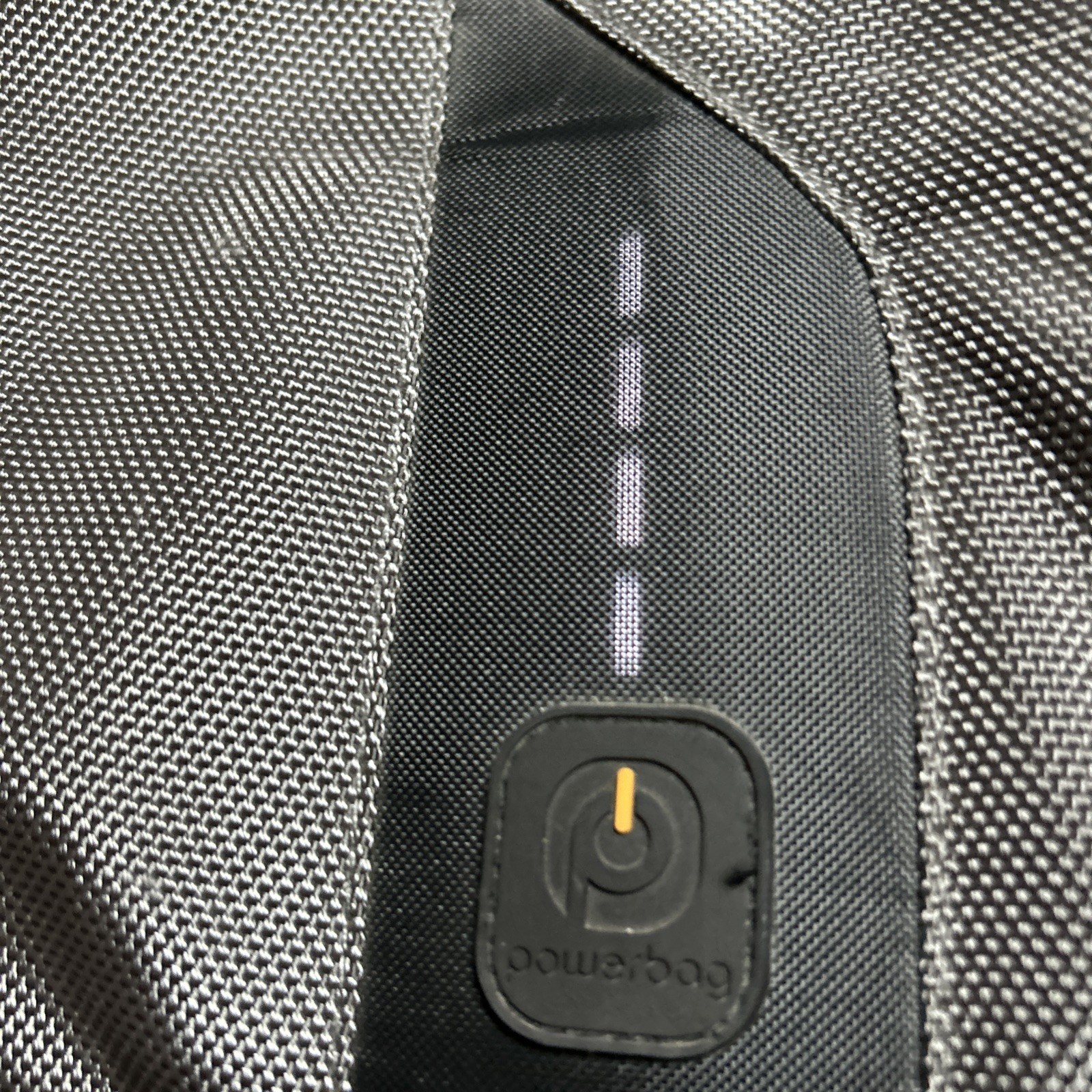 Powerbag Gray Sling Backpack Crossbody w/ Powerbank, Zip Pockets Travel