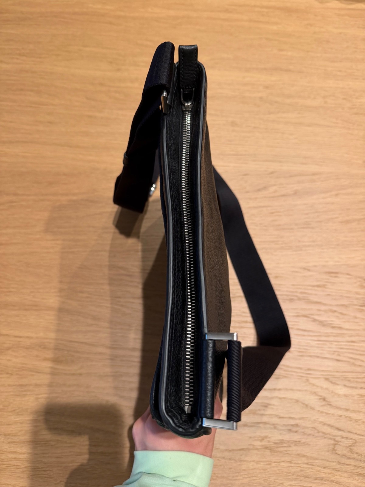 Prada Vitello City Messenger Bag Black Leather