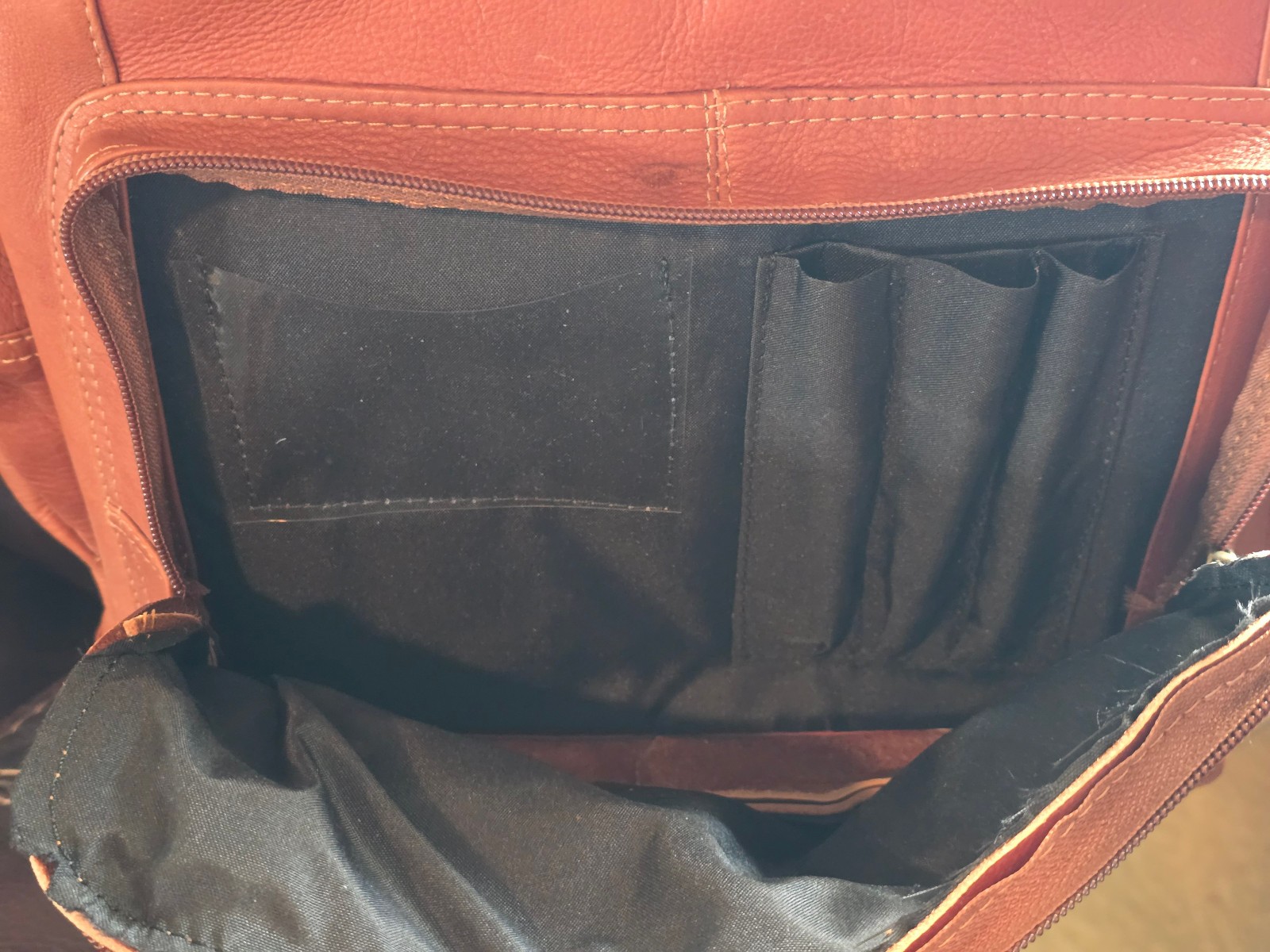 Premium Leather Laptop Backpack – Saddle Brown all leather, Excellent Condition