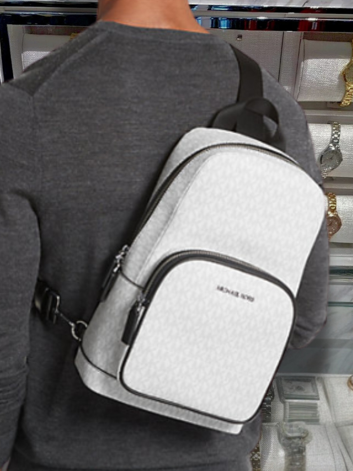 Michael Kors Cooper Men MK Logo Sling Pack Shoulder Crossbody Bag Variation
