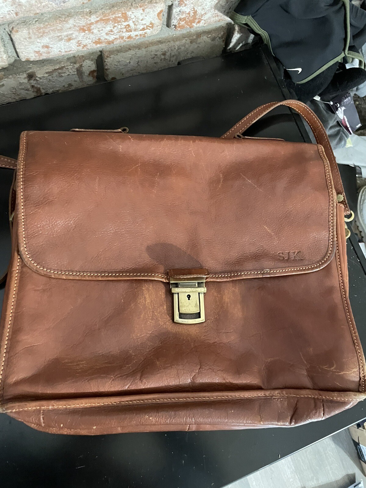 Vintage Floto Italian Leather Briefcase Messenger Laptop Bag – Read For Flaw