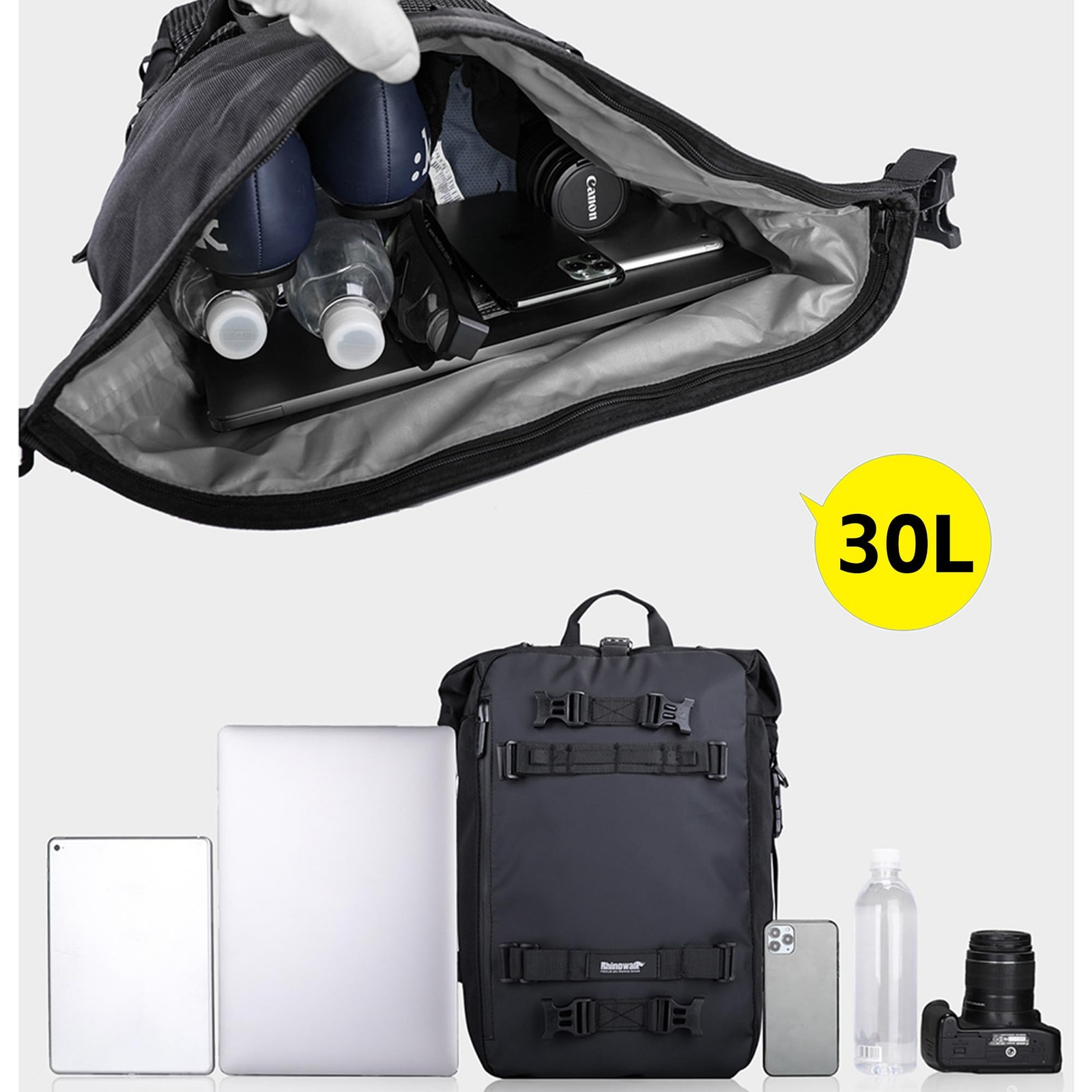 Waterproof Motorcycle Tail Bag 30L Modular Expandable – 2-in-1 to 4-in-1 Storage