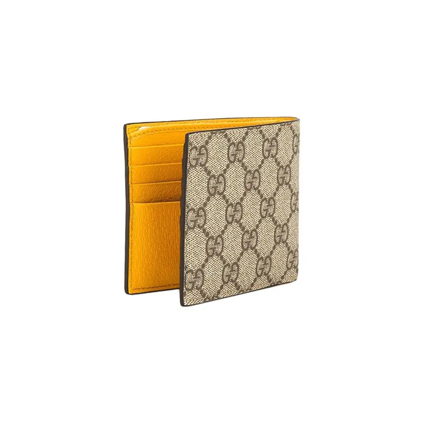 GUCCI Neo Vintage Logo Short Bi-Fold Canvas Patchwork Wallet Men’s 8.2×3.5 in