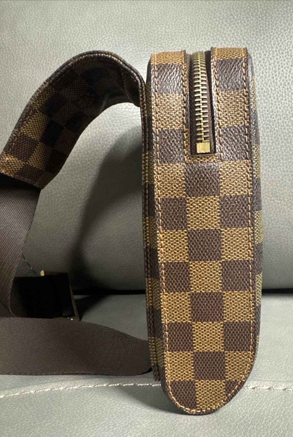 Authentic Louis Vuitton Damier Ebene Geronimos Shoulder Belt Sling Crossbody Bag