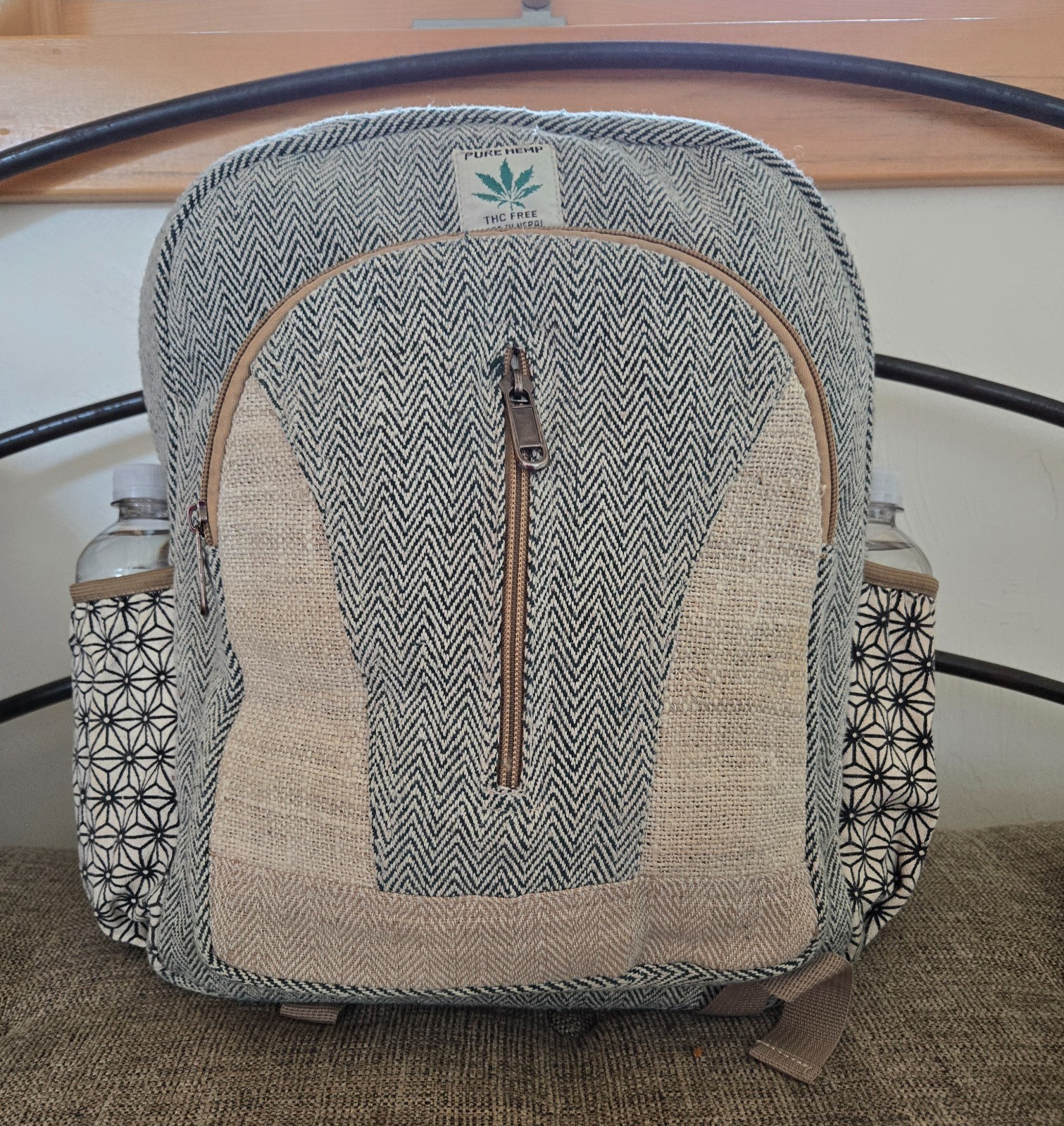 Himalayan Hemp THC Free Pure Handmade Multi Pocket Laptop Backpack Made In Nepal