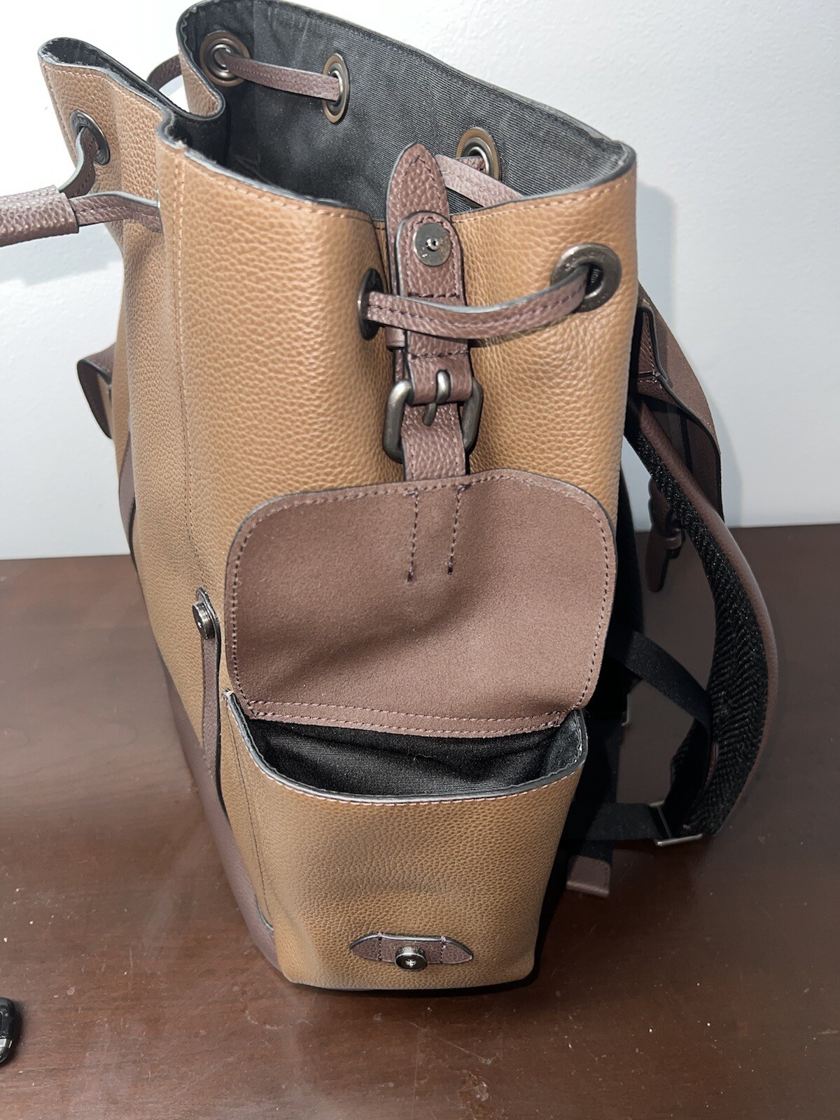 Coach Hudson Leather Backpack Bag Men’s Brown New