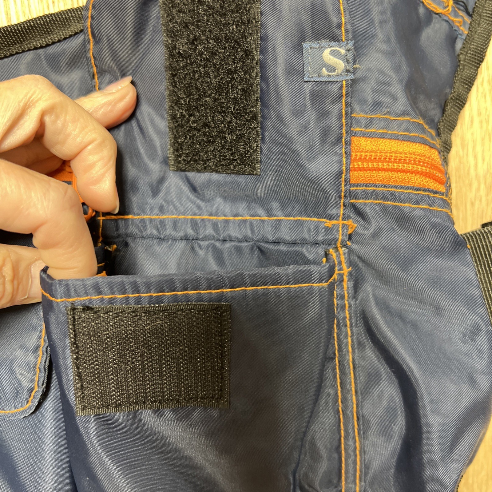 Silver Medium Messenger Bag – Blue/Orange Shoulder Strap And Waist Belt