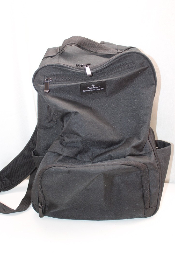 FASHION Lightweight Carry ON School Bag Backpack Black 15X17x6inches Polyester