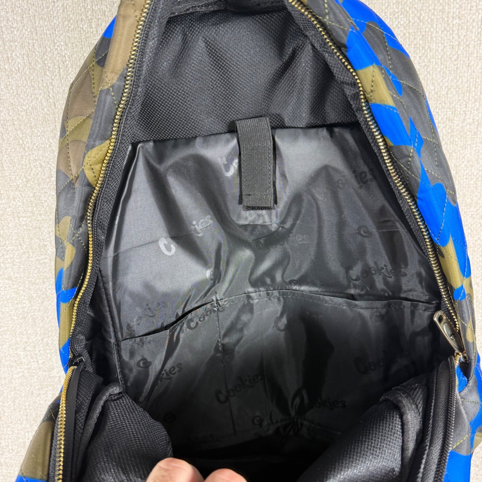 Cookies Smell Proof Quilted Camo Backpack Blue Olive Green Streetwear Bag NEW