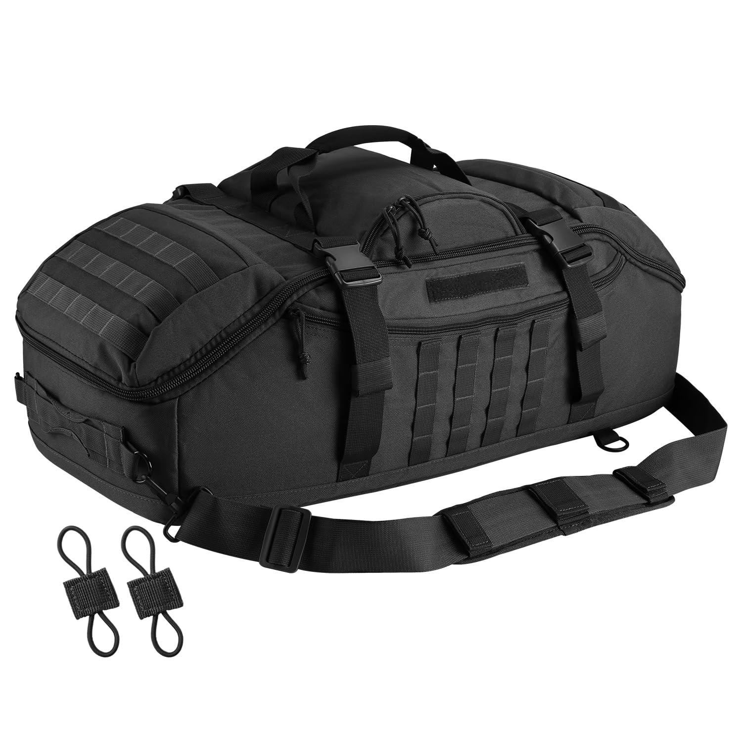 55L Large Duffle Bag 3in1 Tactical Backpack MOLLE Pack for Gym and Sports, Black