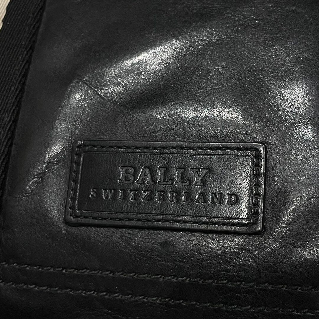 Bally Trainspotting Leather Business Tote Bag Black A4 TAJEST MD Striped 40cm