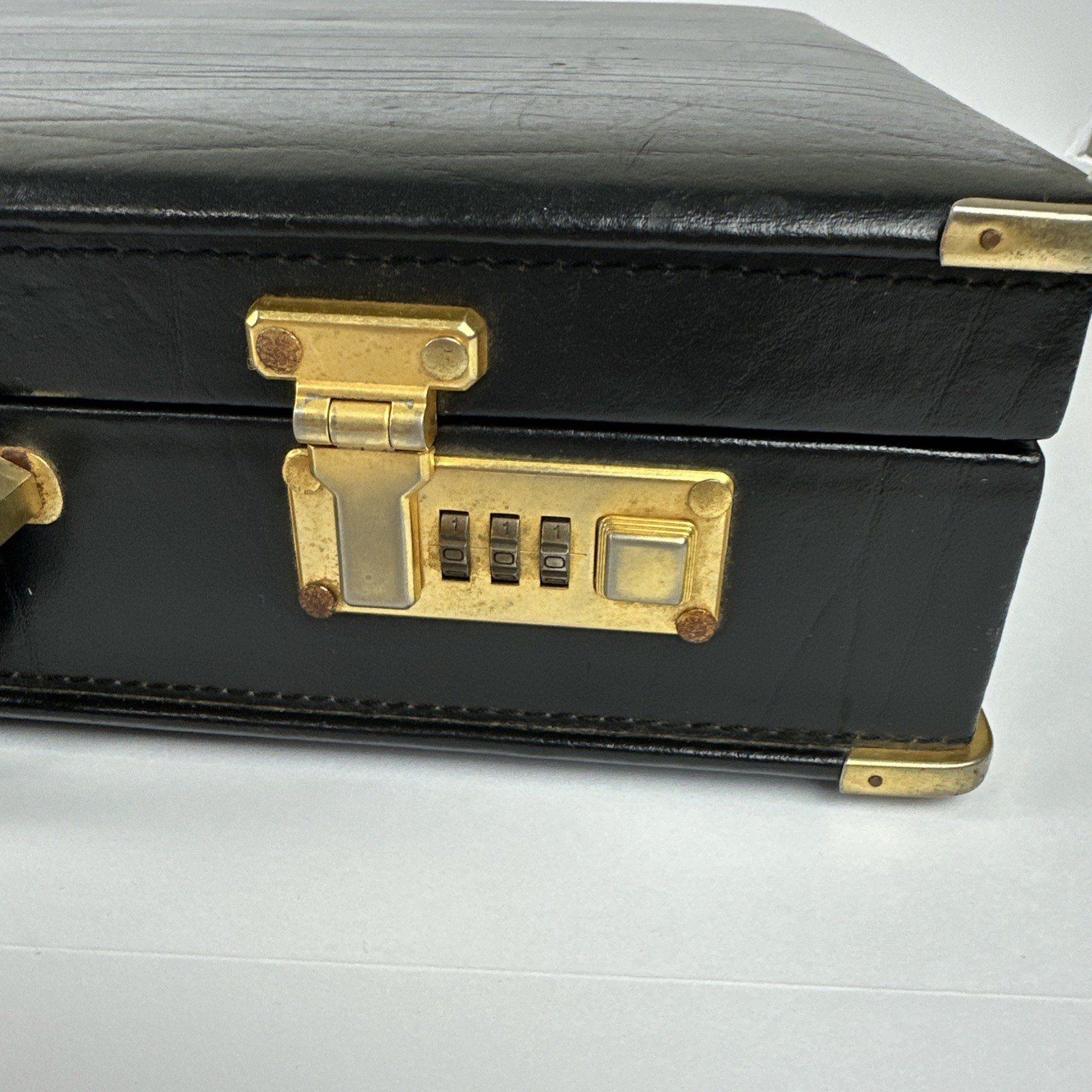 Briefcase Vintage Genuine Leather Made In Spain Top Grain Cowhide Black