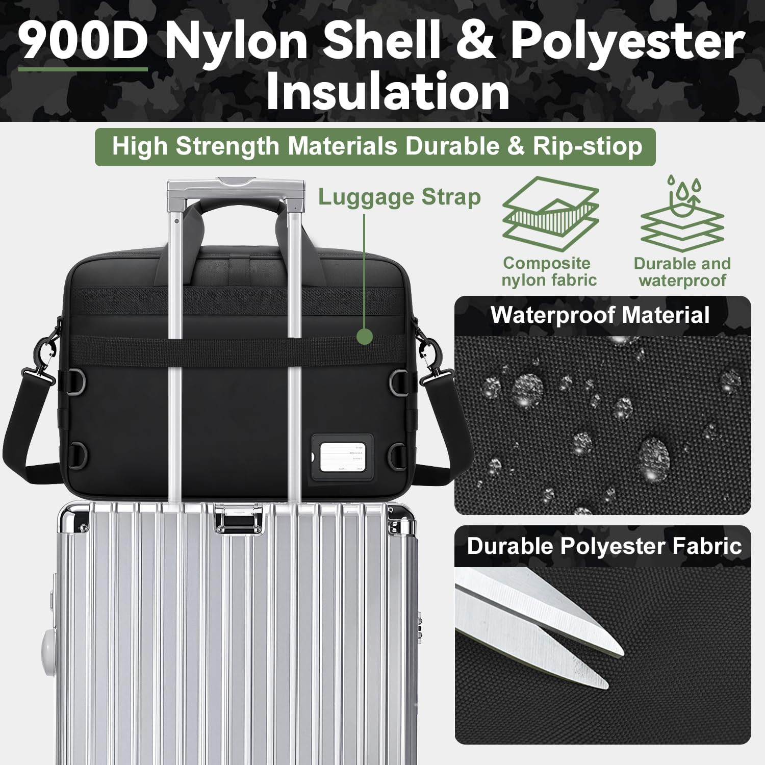 Professional Tactical Laptop Messenger Bag for Travel and Business, 15.6/18.5 In