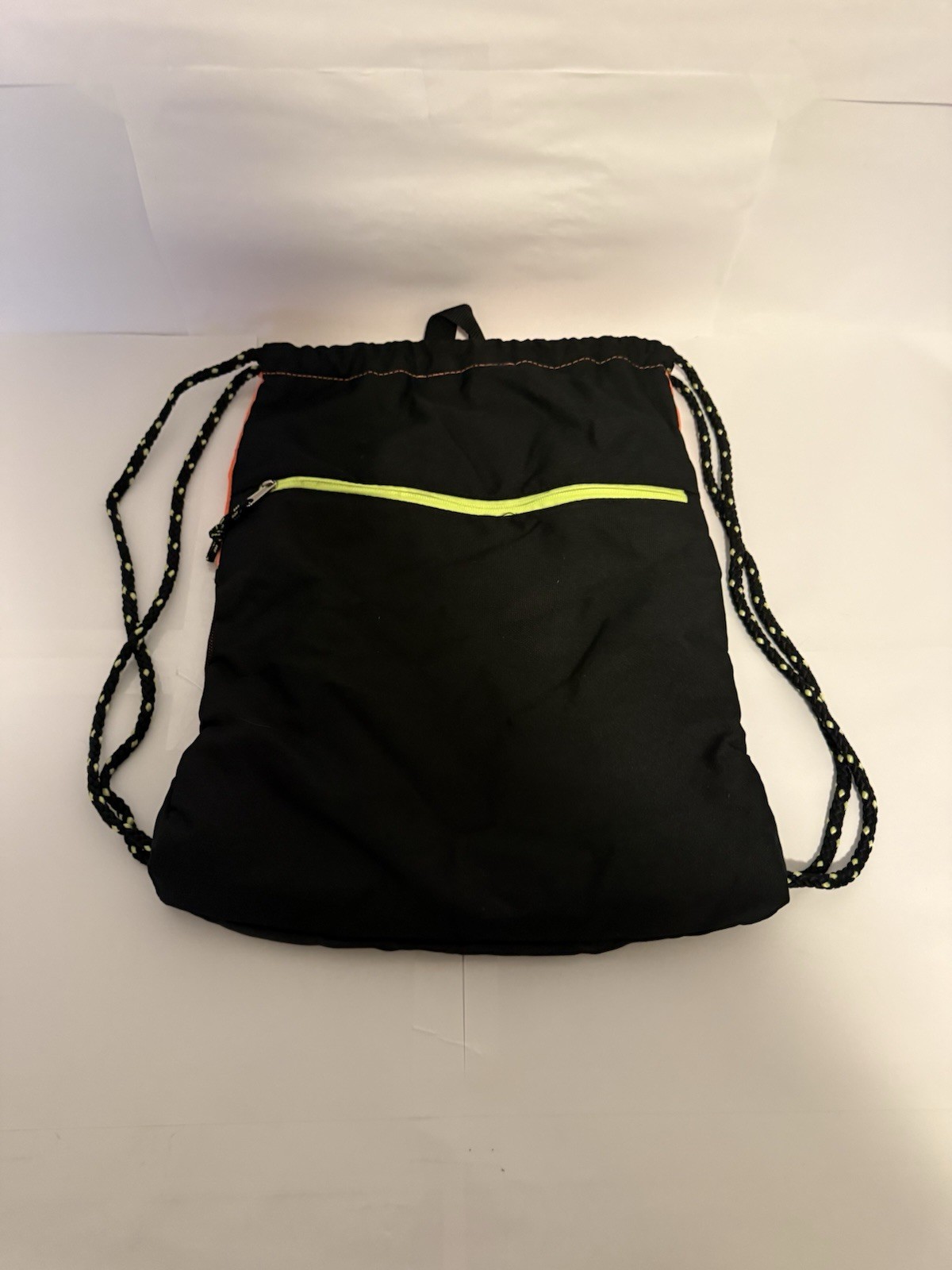 Eastsport Drawstring Backpack Front Zip Pocket Mesh Side Pockets Sports Athletic