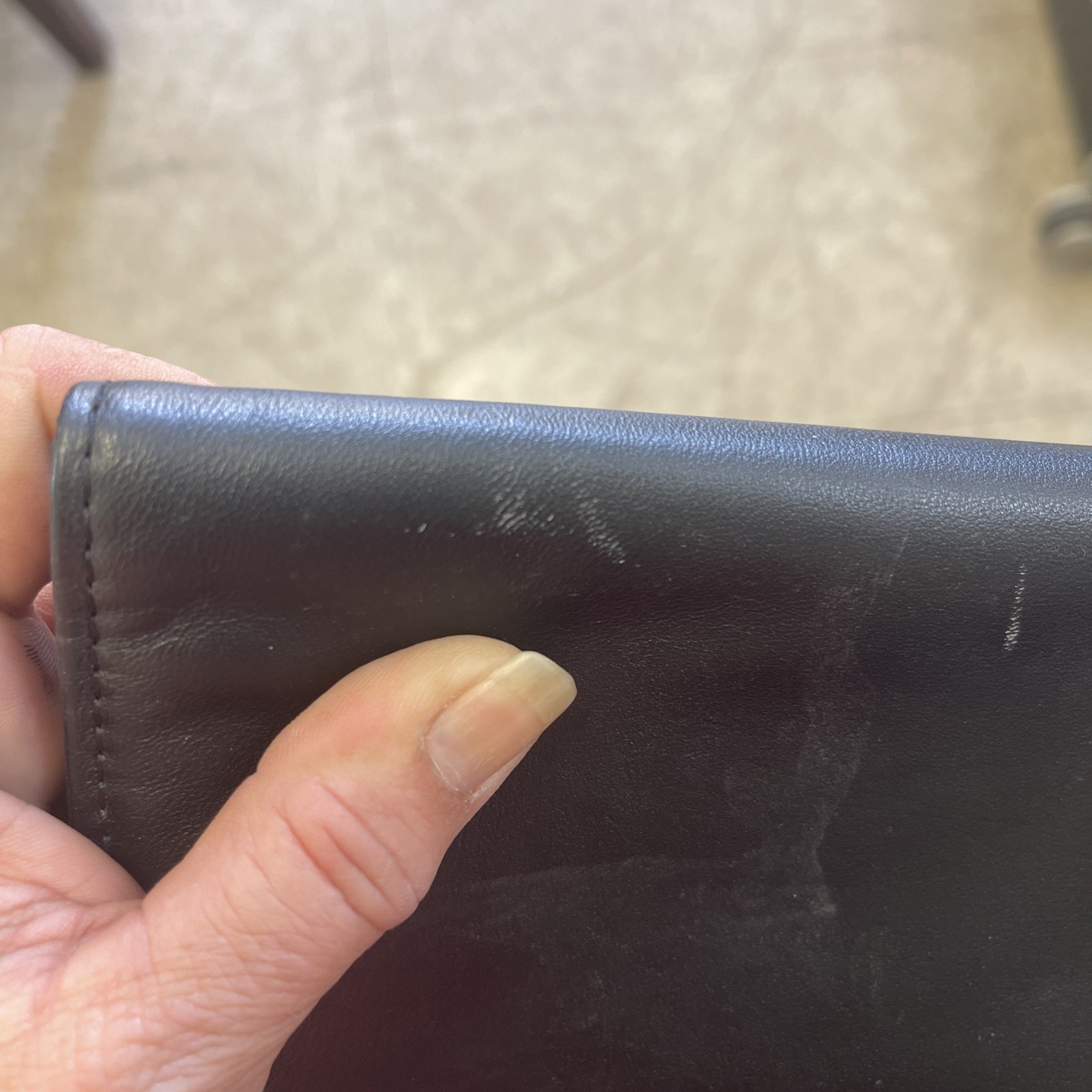 Wilson’s Black Genuine Leather Briefcase Portfolio, Clasp Close No Handle W/ Key