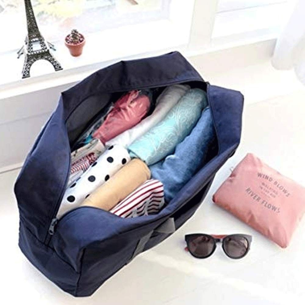 2 Pack Foldable Travel Bag Waterproof 17.7 x 12.6 x 6.3 inches, Black-Red