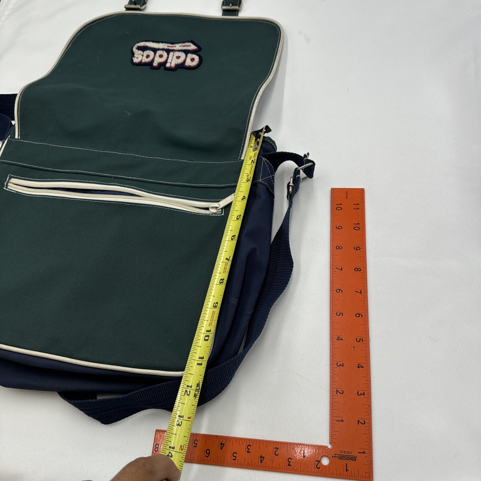 Adidas Messenger Bag Airliner Shoulder Retro PVC Vintage Blue Green Laptop