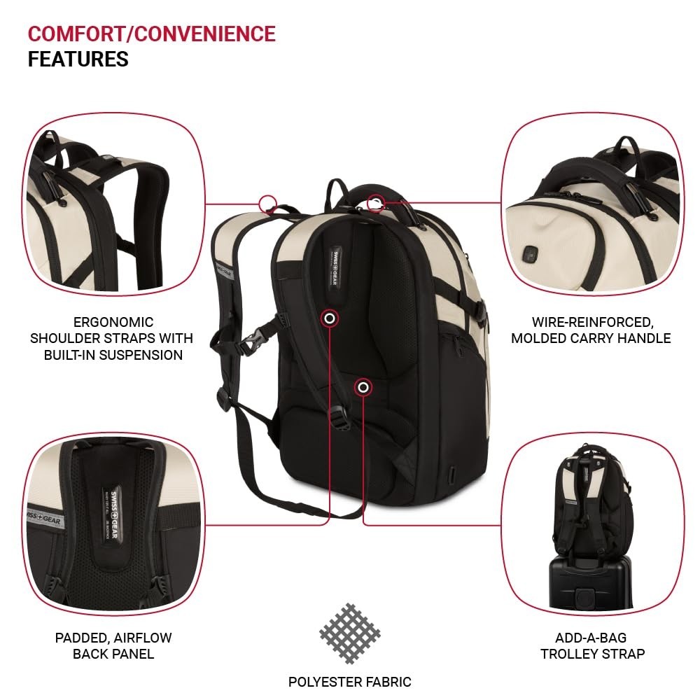 SwissGear Endure ScanSmart Laptop Backpack – Vintage Khaki – 17′